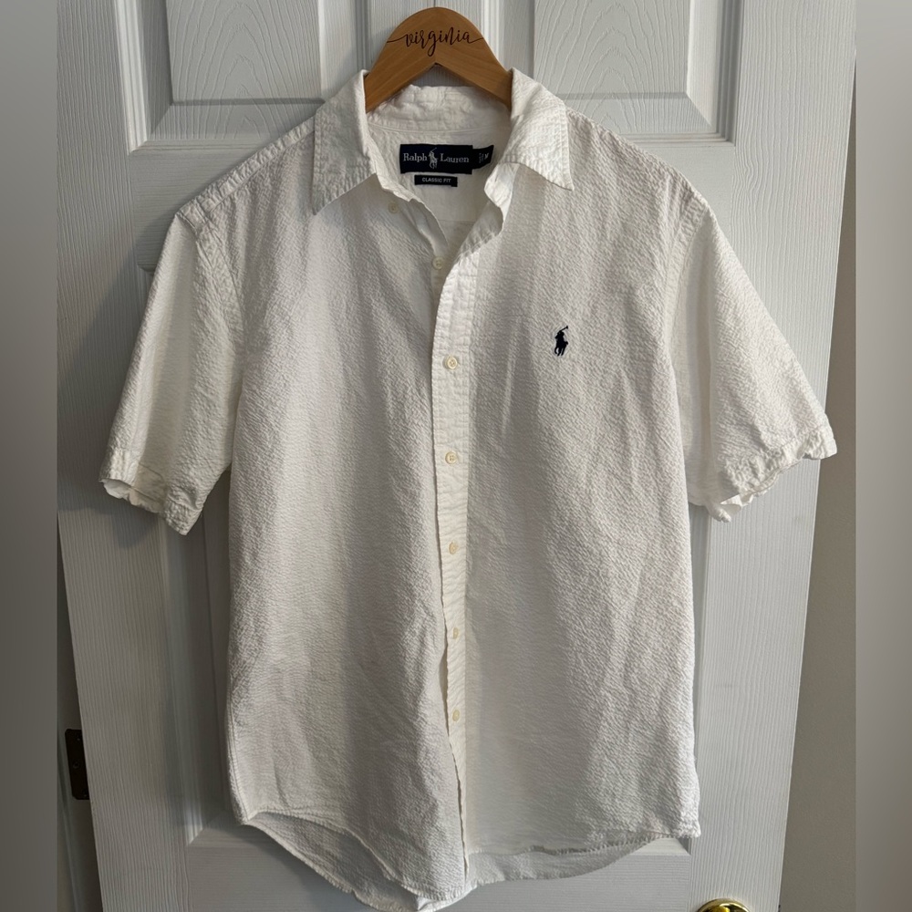 Ralph Lauren men’s seersucker button down - size Med